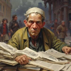 Горбатий, що продає газети на Тевелівській площі