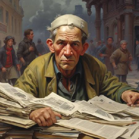 Горбатий, що продає газети на Тевелівській площі
